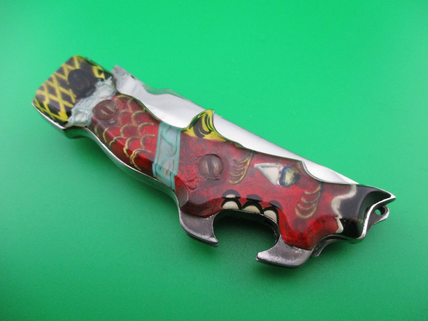 z RPK 15cm Russian Prison Knife Keychain switchblade Dragon bottle opener