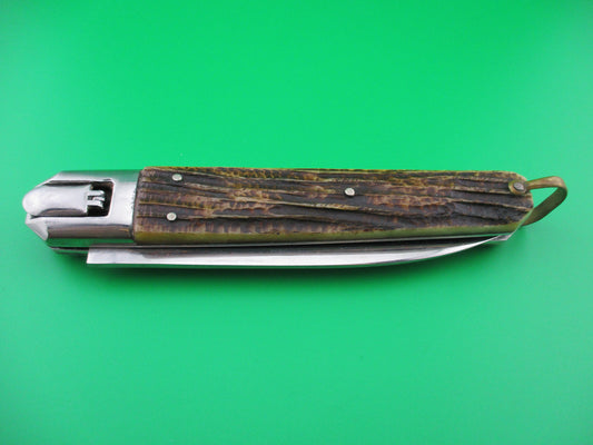 z INOX Vintage 27cm French Stag Large Coffin Knife switchblade