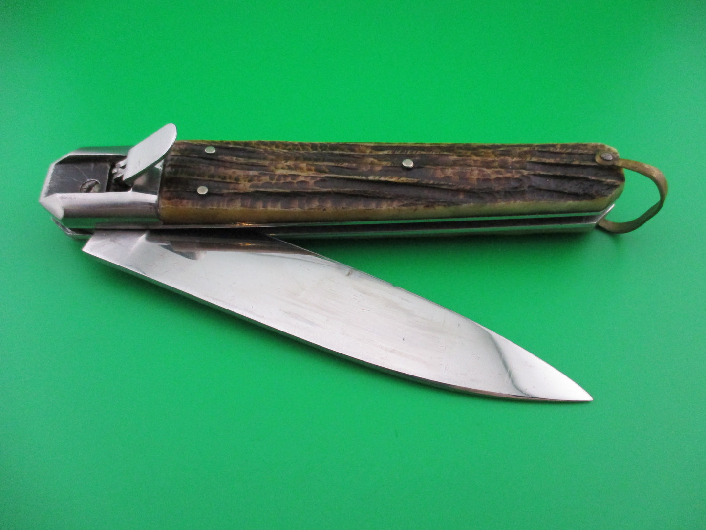 z INOX Vintage 27cm French Stag Large Coffin Knife switchblade
