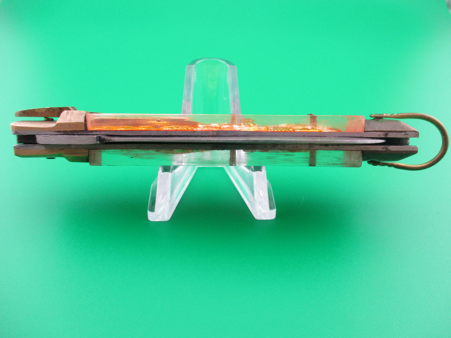 z STAINLESS STEEL Bullfighter Dragon 19cm Vintage Mexican Souvenir Spearpoint switchblade knife