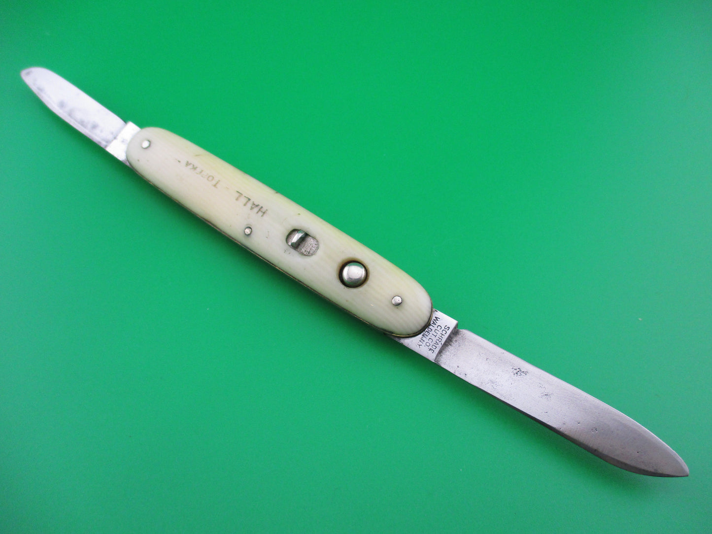 z Schrade Cut Co medium double Hall Topeka Ivory Cell Spey/spear combo Office knife