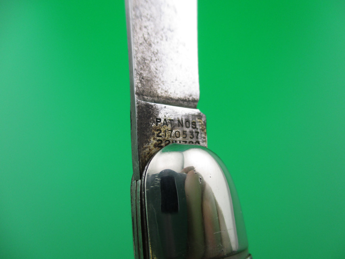z Hammer Brand Imperial Toothpick Silver Pearl & Blue 1950s vintage switchblade