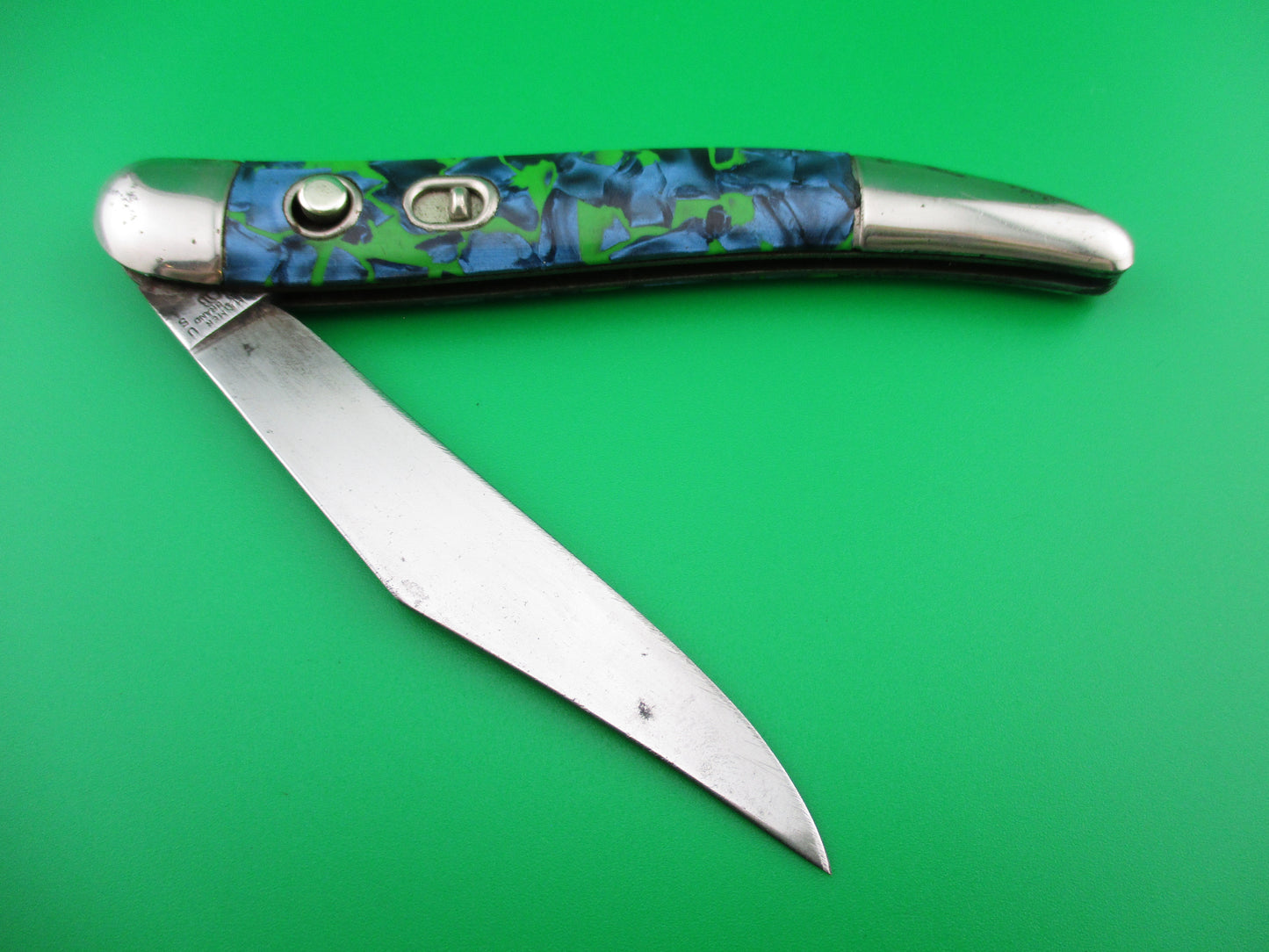 z Hammer Brand Imperial Toothpick Blue Green 1950a vintage switchblade