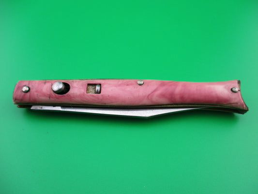z Edgemaster Fishtail Pink swirl Vintage switchblade knife