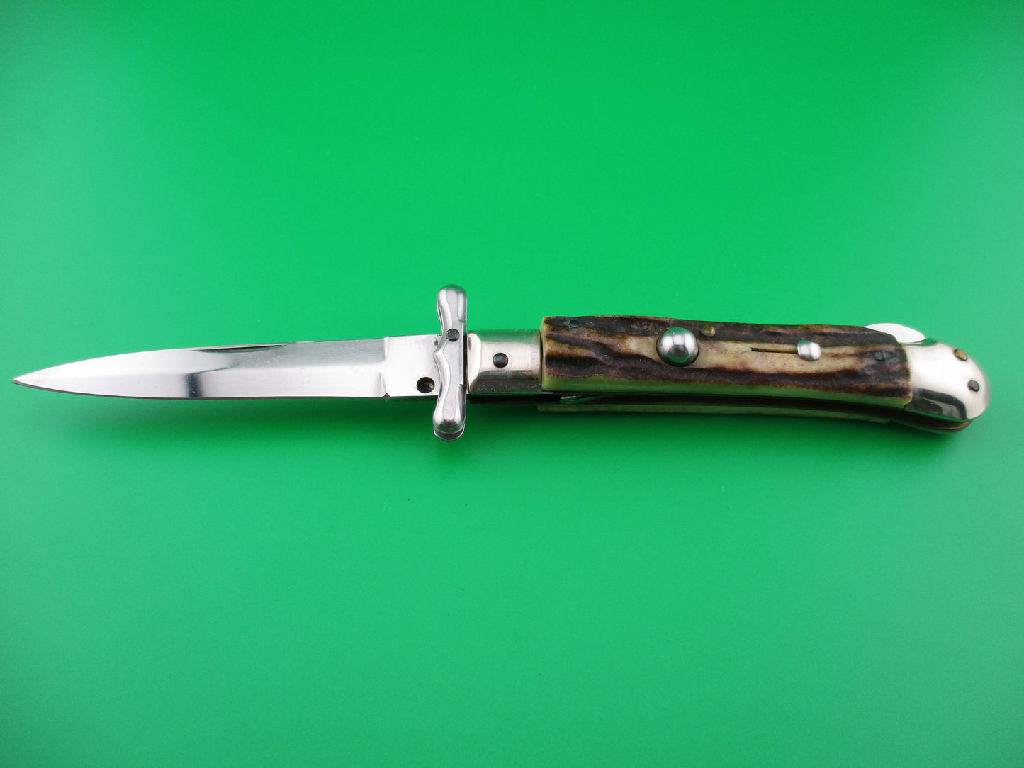 z Medici Rostfrie Vintage 19cm Italian Stag swing guard dagger automatic knife