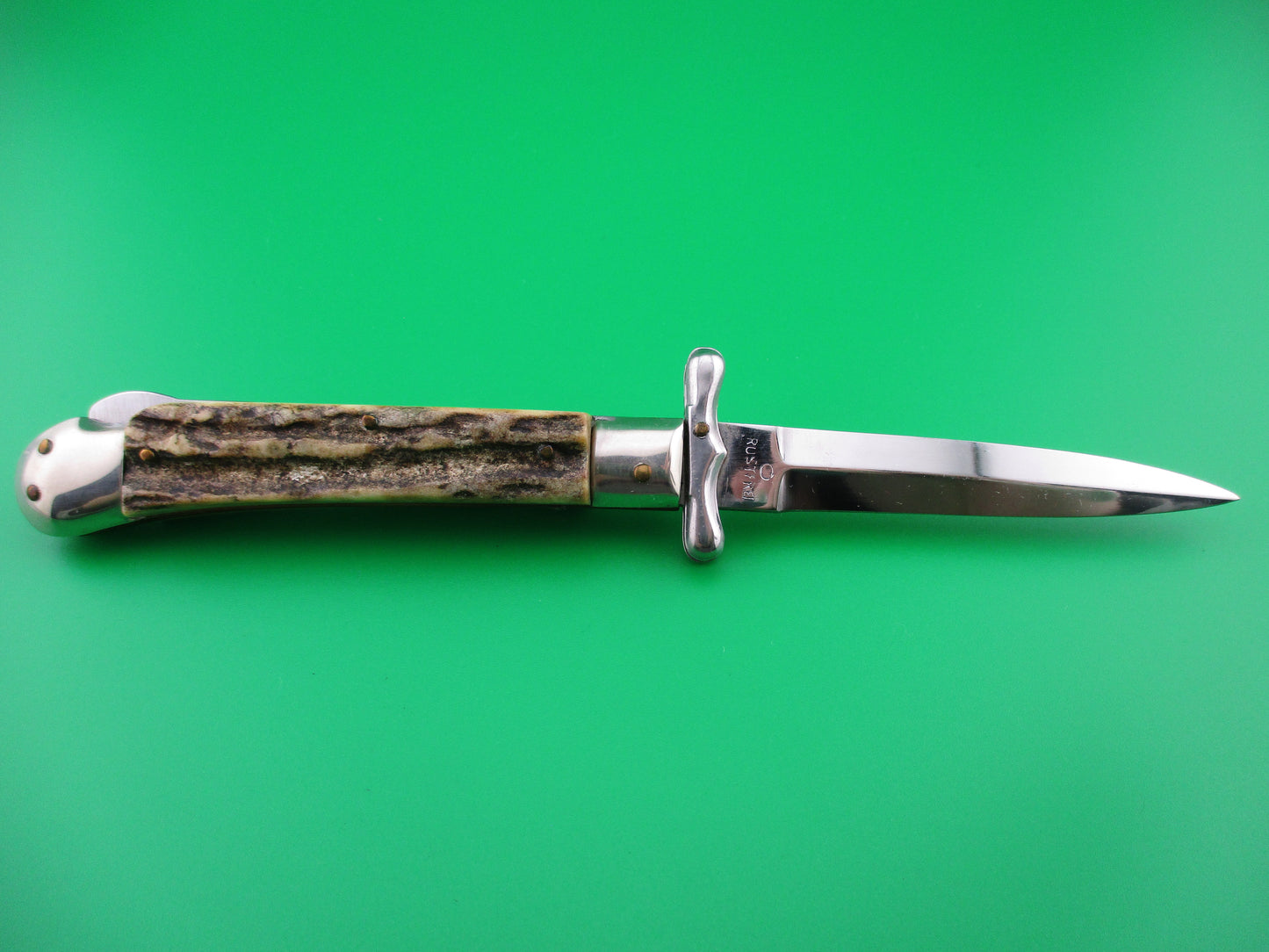 z Medici Rostfrie Vintage 19cm Italian Stag swing guard dagger automatic knife
