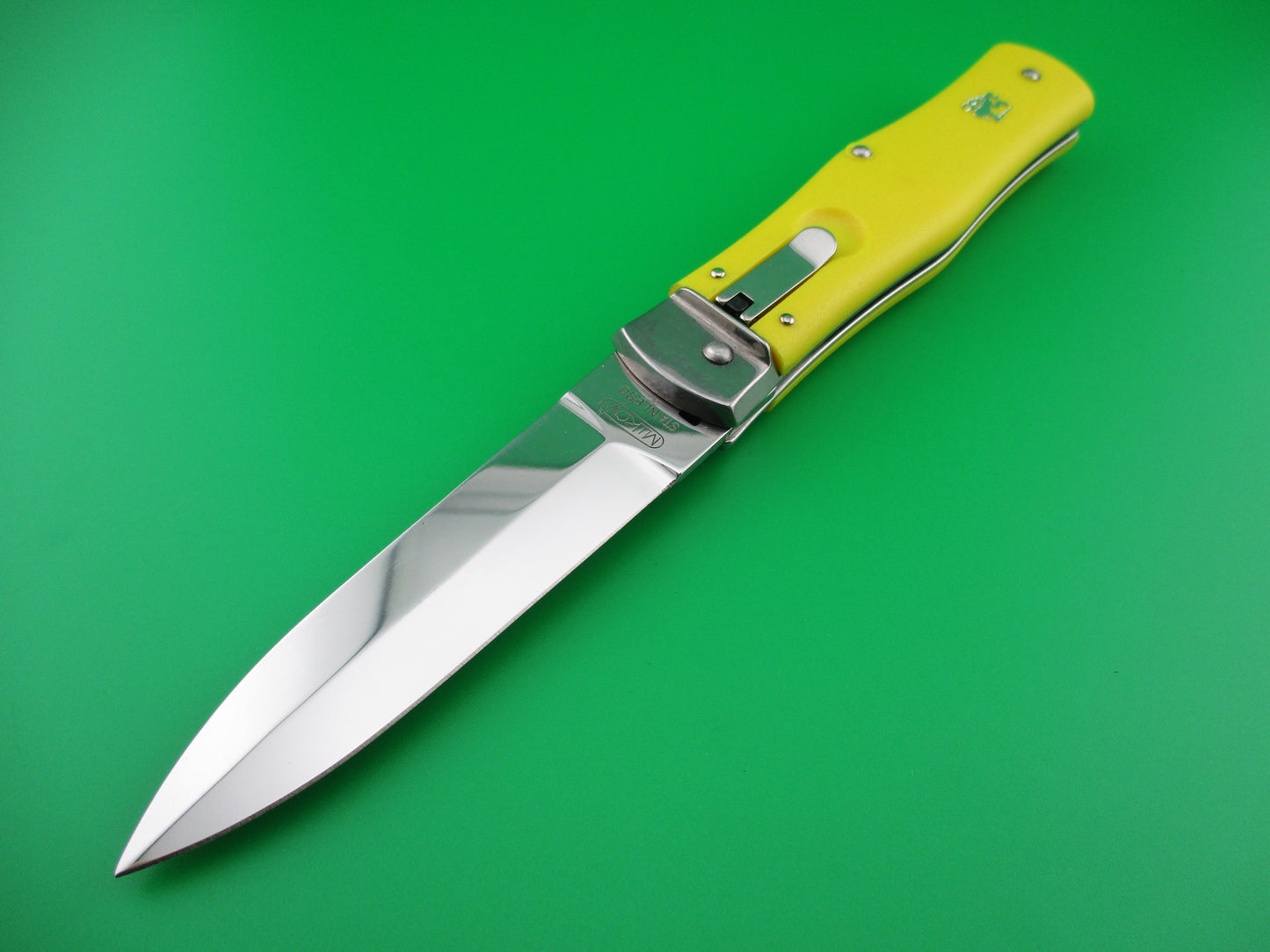 z MIKOV STAINLESS Yellow Lever automatic knife from CZECH REPUBLIC