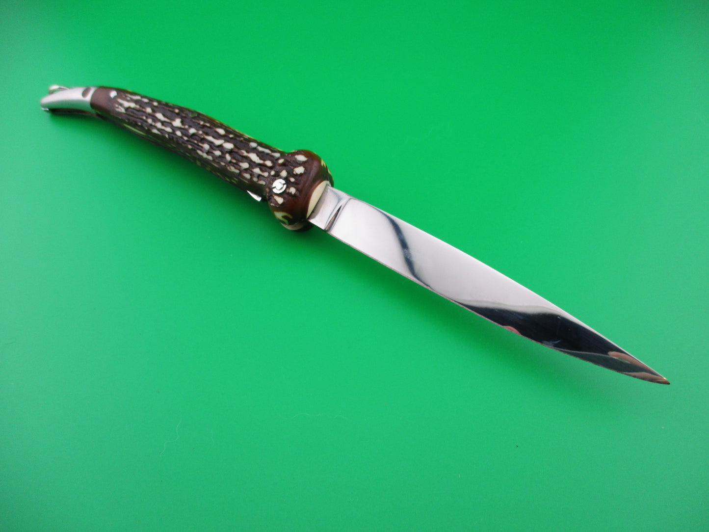 SMASH 24cm Vintage French Toothpick Faux Stag automatic knife