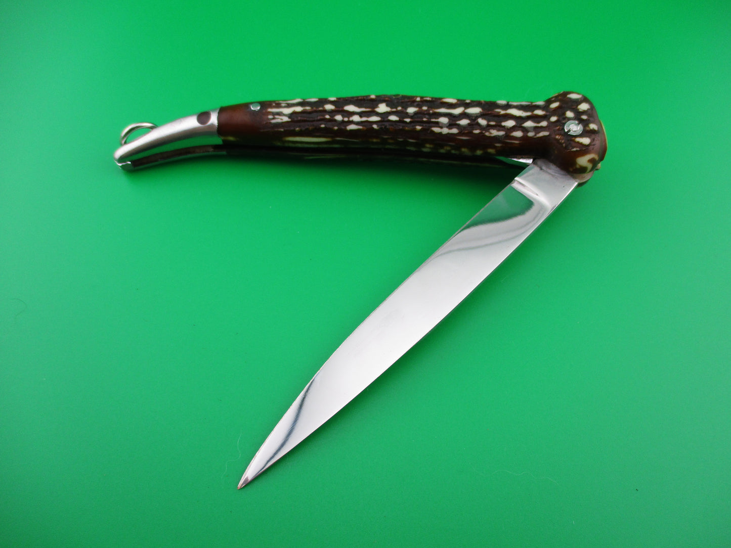 SMASH 24cm Vintage French Toothpick Faux Stag automatic knife