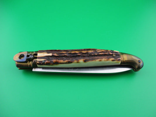 z Rostfrei Scorpion 24cm Stag Italian Birds Head Lever automatic knife
