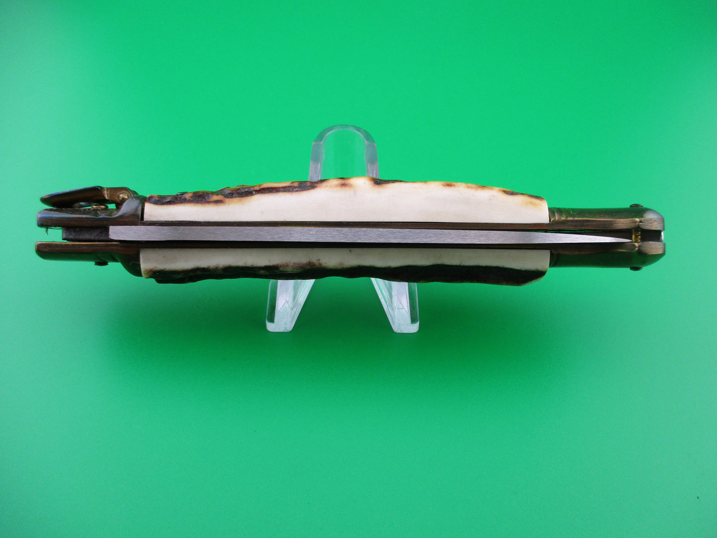 z Rostfrei Scorpion 24cm Stag Italian Birds Head Lever automatic knife