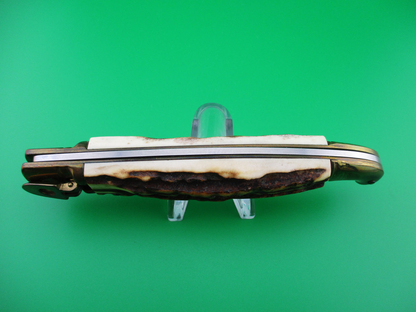 z Rostfrei Scorpion 24cm Stag Italian Birds Head Lever automatic knife