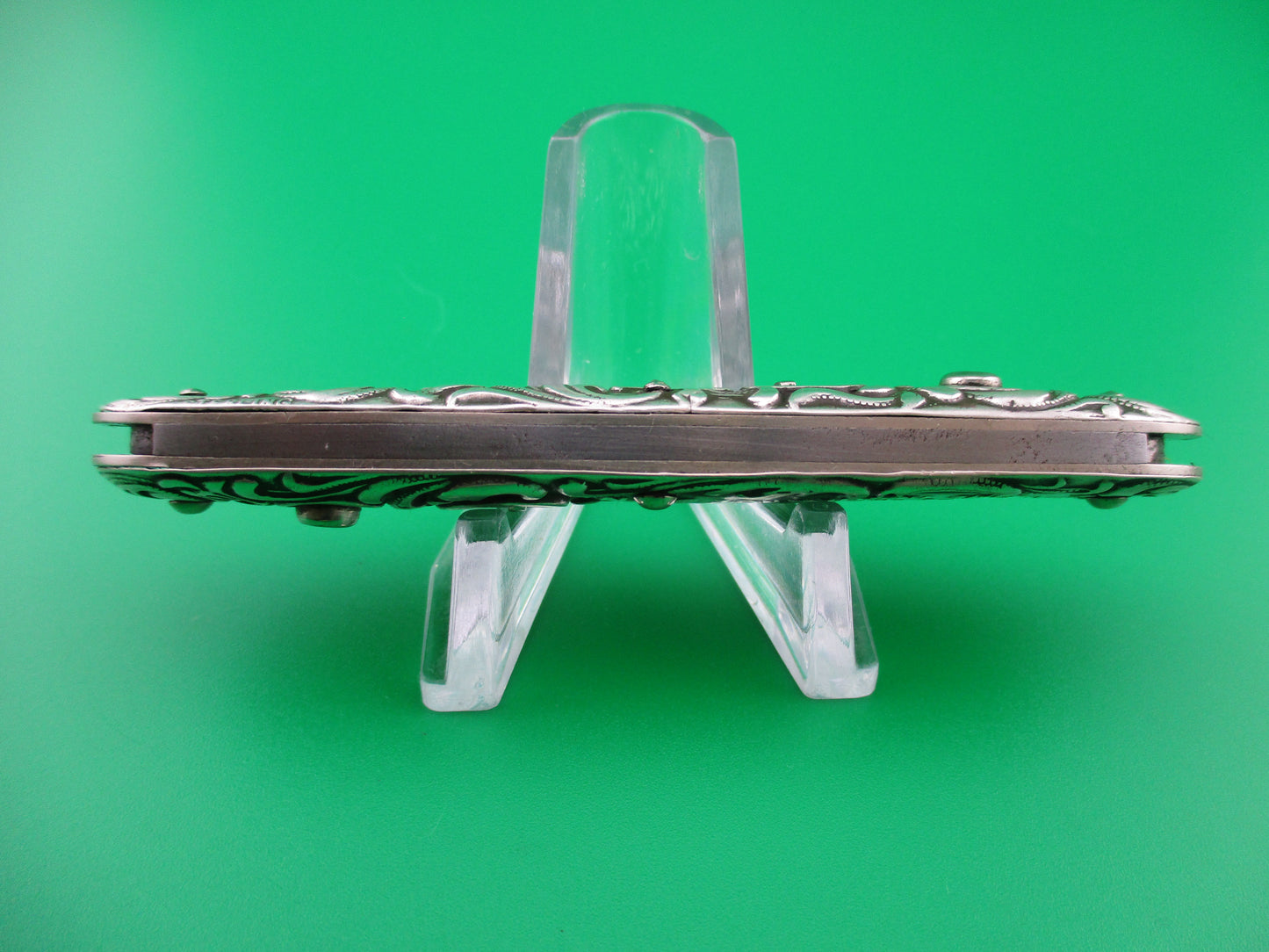 Schrade Cut Co medium double Sterling Silver Scroll switchblade knife