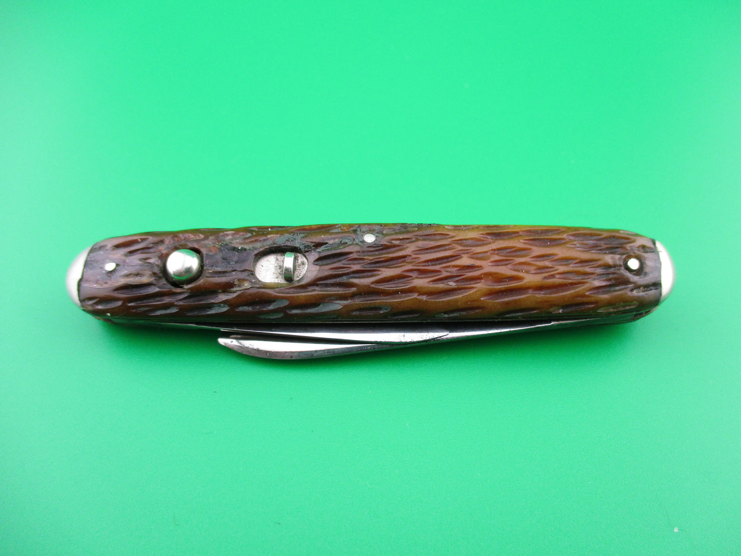 z Shapleigh Hardware medium double jigged bone tip bolster switchblade