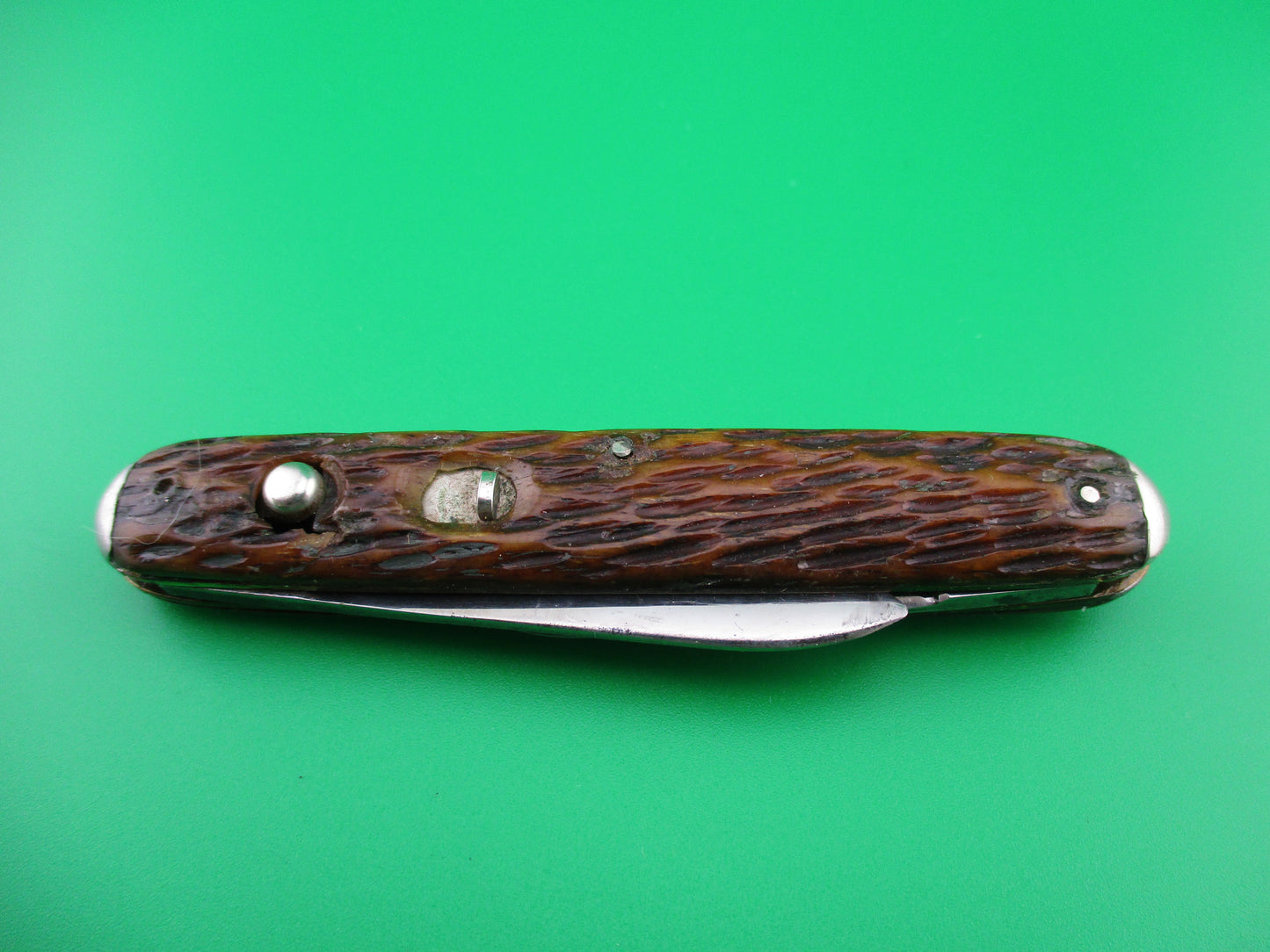 z Shapleigh Hardware medium double jigged bone tip bolster switchblade