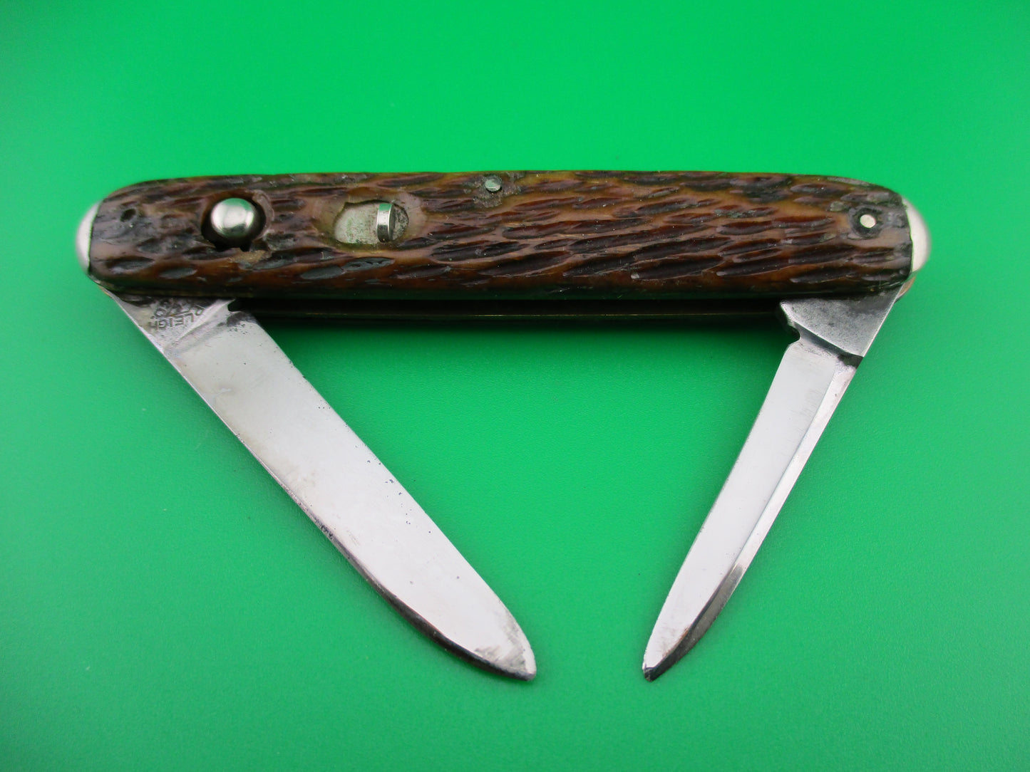 z Shapleigh Hardware medium double jigged bone tip bolster switchblade