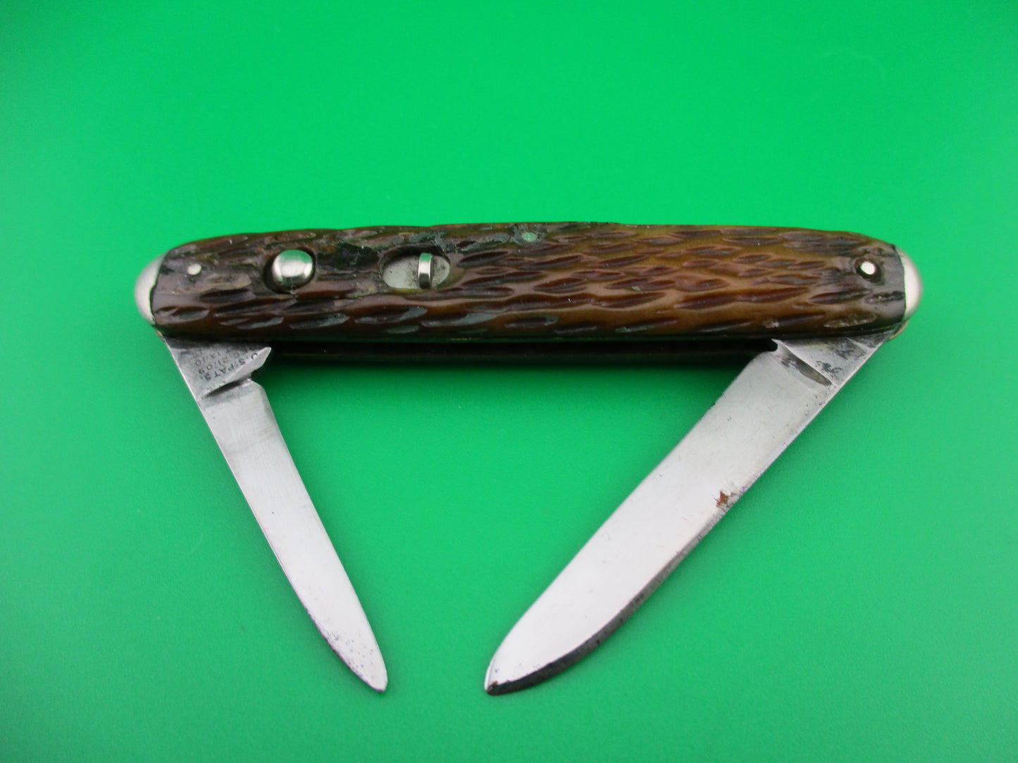 z Shapleigh Hardware medium double jigged bone tip bolster switchblade