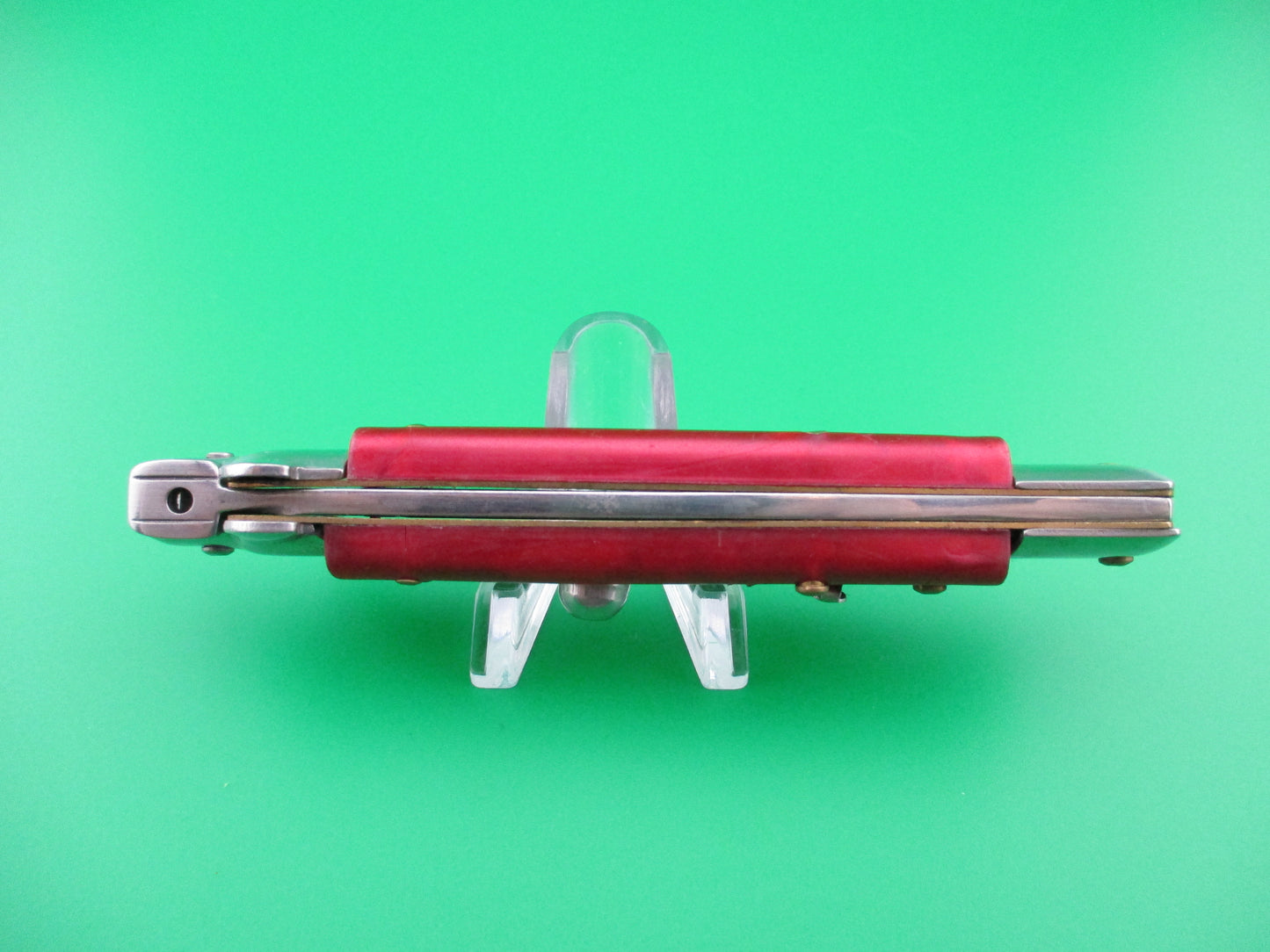 STAINLESS ITALY 22cm Red translucent Stiletto switchblade NOS