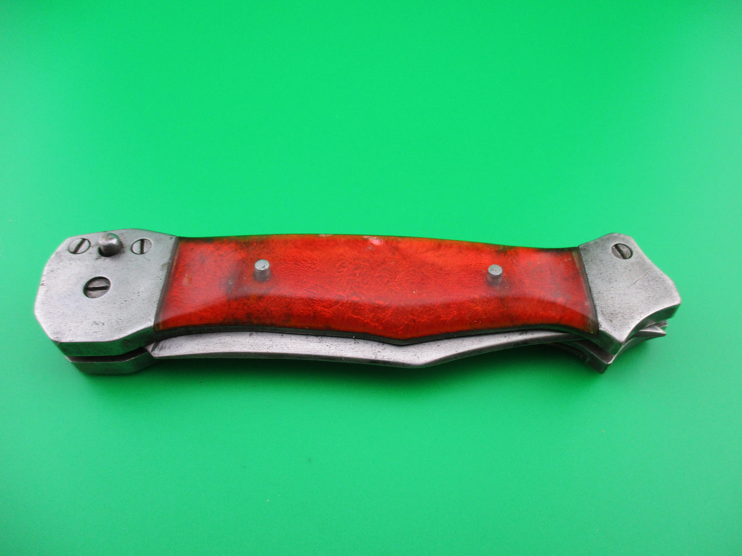 z RPK 23cm Vintage Russian Prison Knife Red Sparkle switchblade