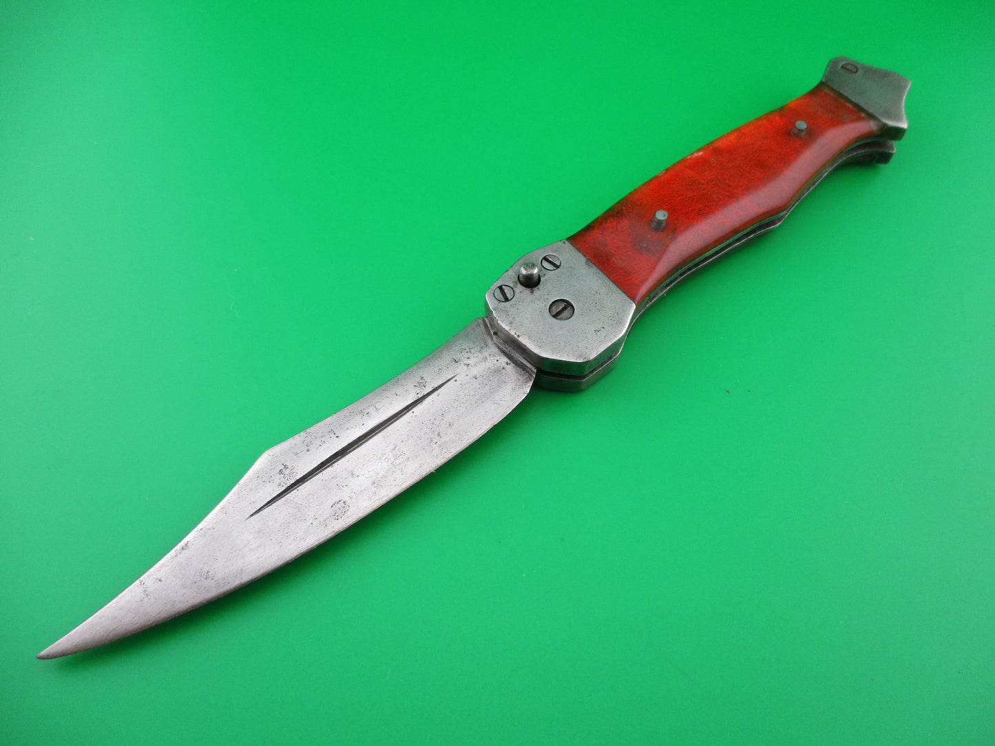 z RPK 23cm Vintage Russian Prison Knife Red Sparkle switchblade