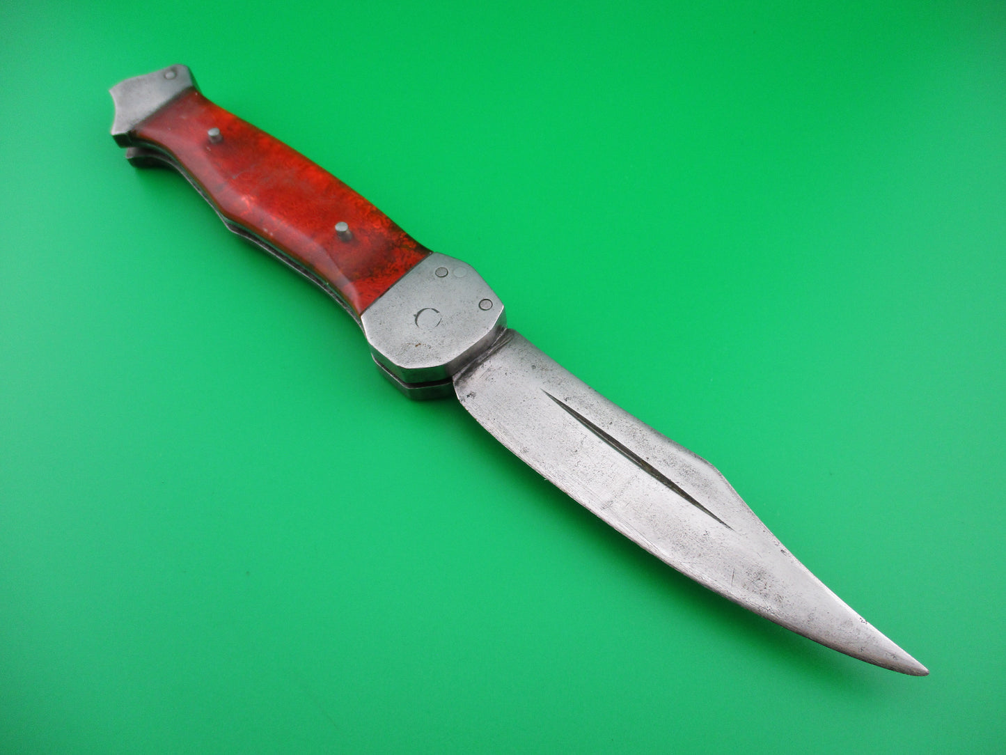 z RPK 23cm Vintage Russian Prison Knife Red Sparkle switchblade
