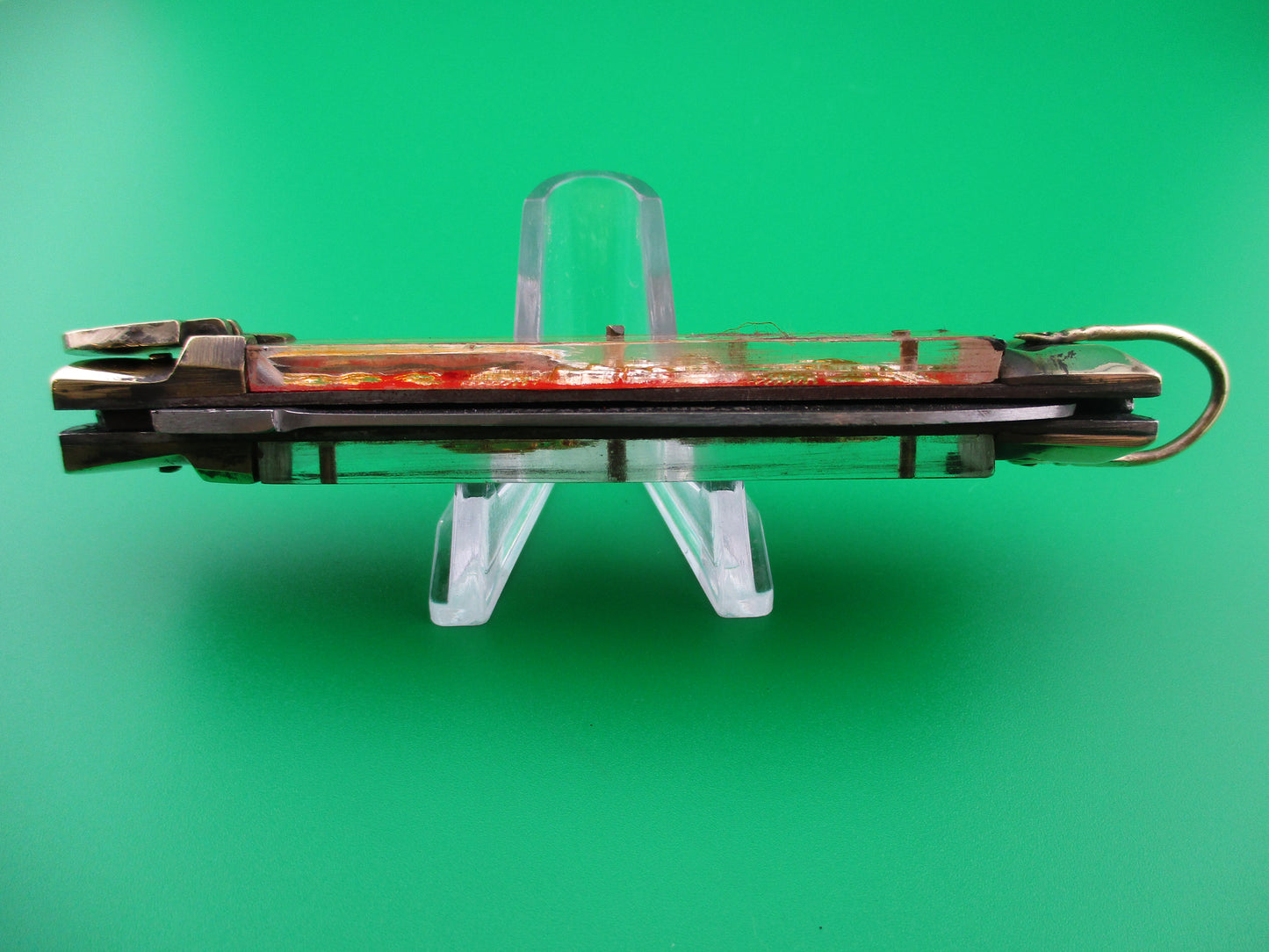 STAINLESS STEEL Bullfighter Dragon 19cm Vintage Mexican Souvenir Spearpoint switchblade knife
