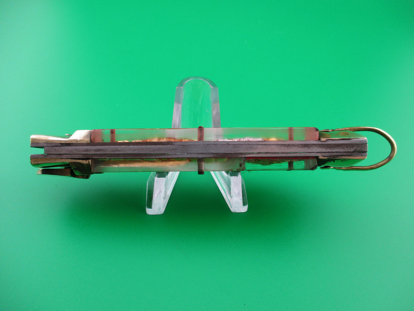 STAINLESS STEEL Bullfighter Dragon 19cm Vintage Mexican Souvenir Spearpoint switchblade knife