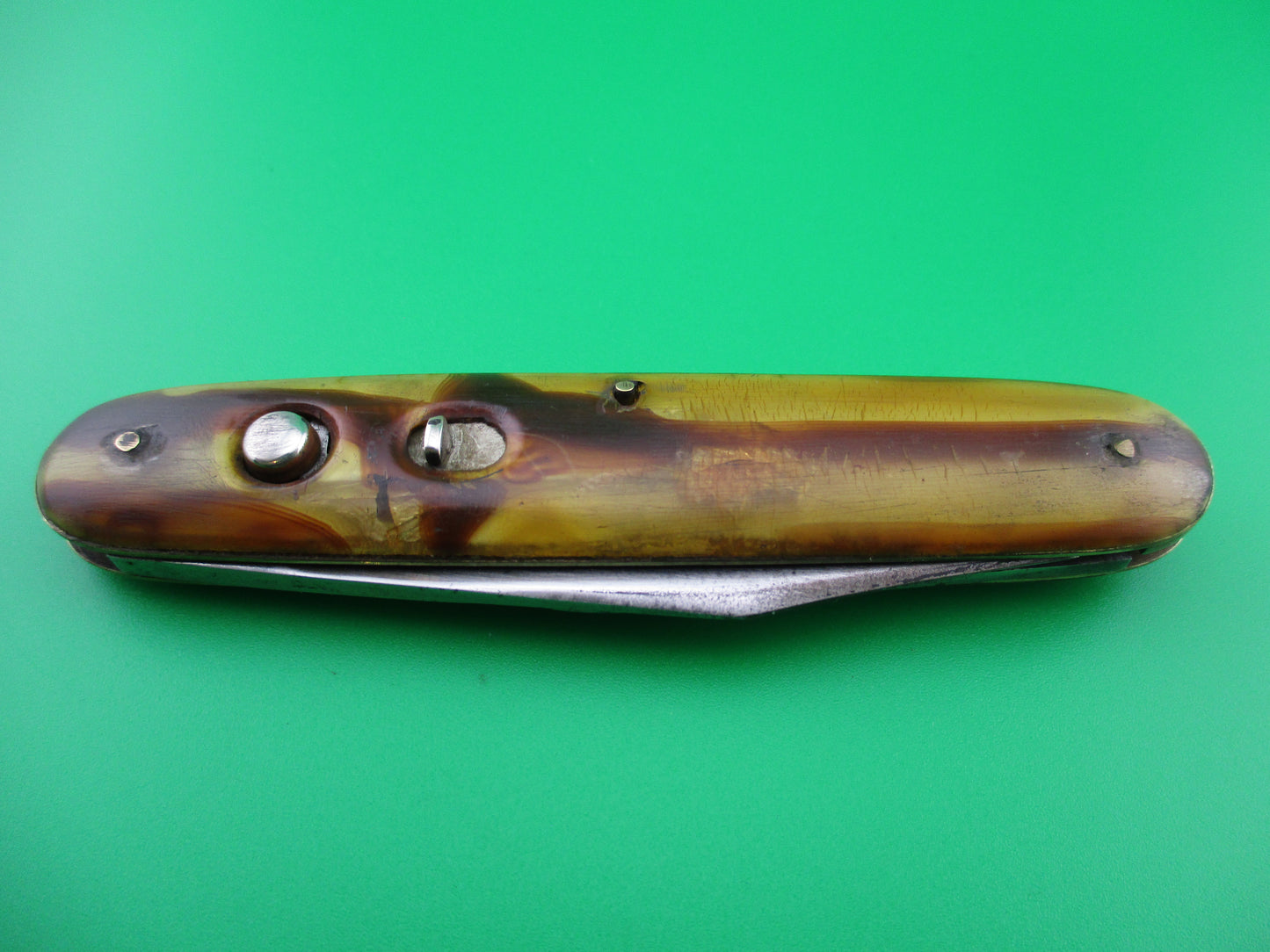 z Schrade Cut Co Large double Brown lined cream clip/pen blades