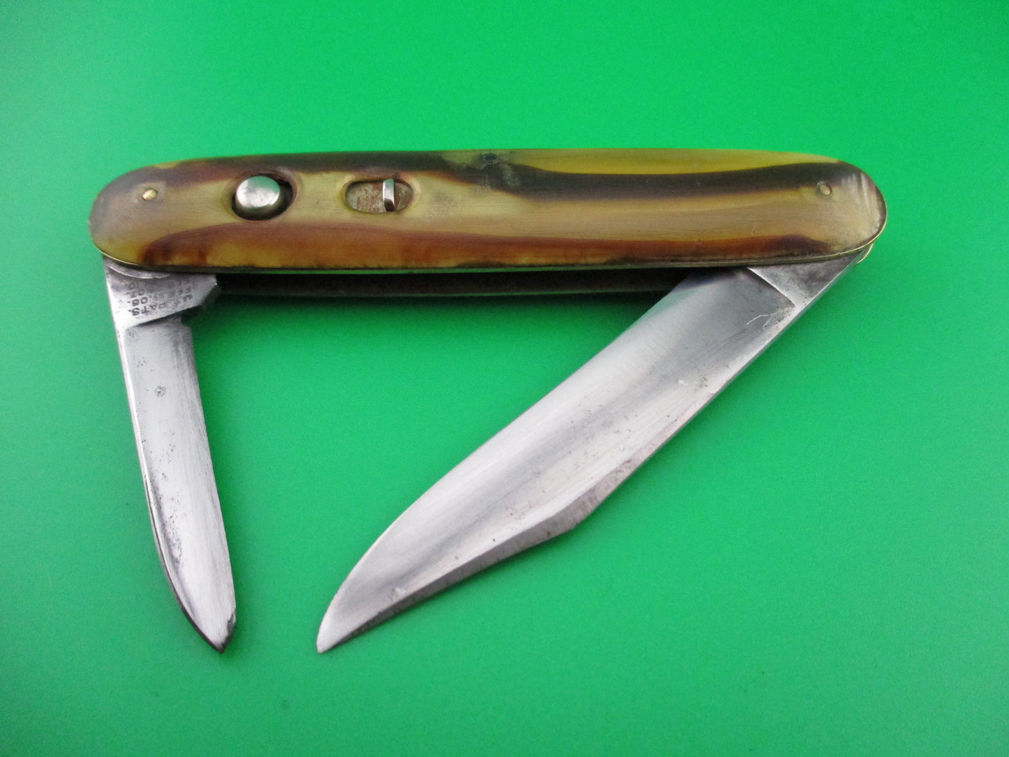 z Schrade Cut Co Large double Brown lined cream clip/pen blades