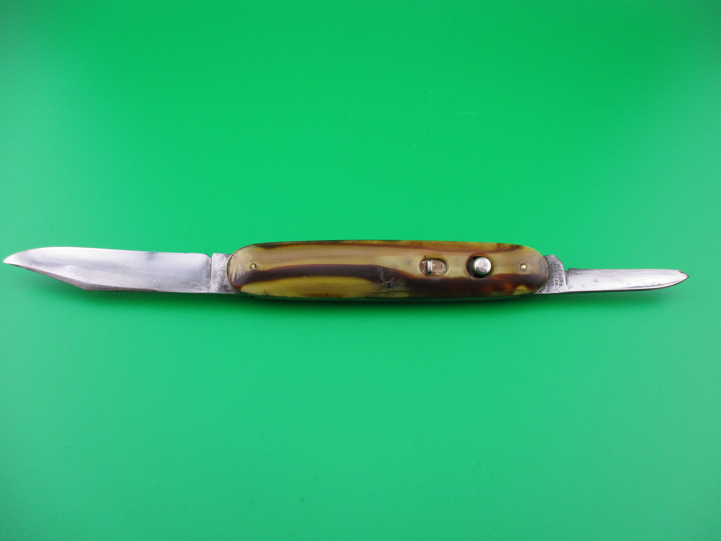 z Schrade Cut Co Large double Brown lined cream clip/pen blades