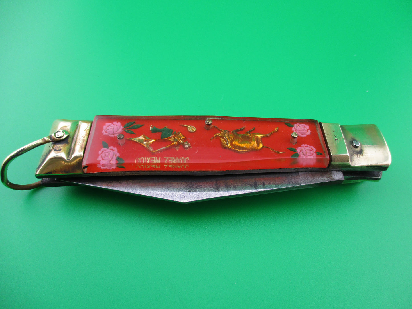 z HIGH CLASS Bullfighter Dragon 19cm Vintage Mexican High Class Souvenir Lever automatic knife