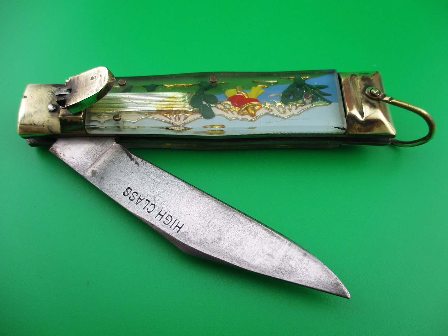 z HIGH CLASS Bullfighter Dragon 19cm Vintage Mexican High Class Souvenir Lever automatic knife