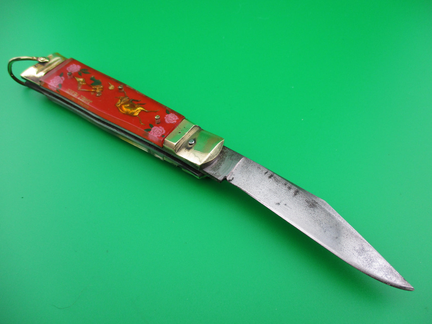 z HIGH CLASS Bullfighter Dragon 19cm Vintage Mexican High Class Souvenir Lever automatic knife