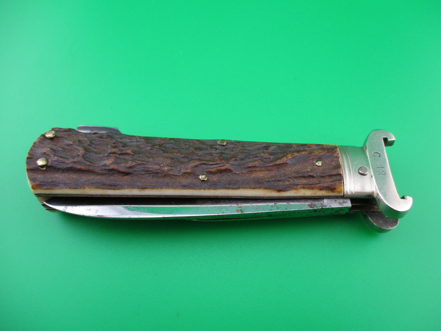 z Weltersbach SOLINGEN Germany NOS Stag Shell Puller Corkscrew multi blade Manual knife
