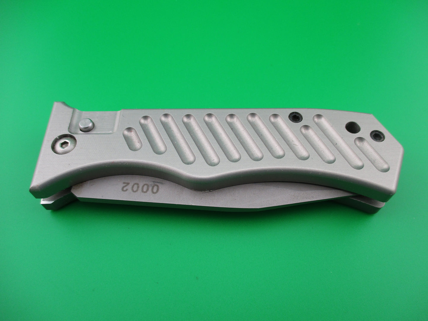 z American Tactical Supply Silver Aluminum Coil spring automatic knife