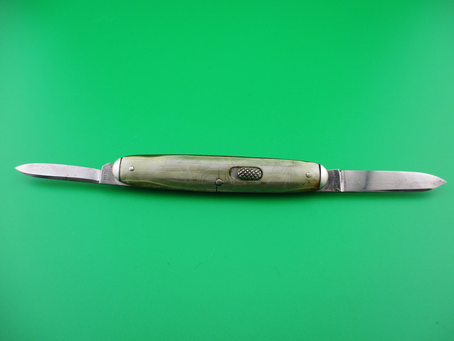 Flylock Double Smoked Pearl Tip bolstered Switchblade Book knife