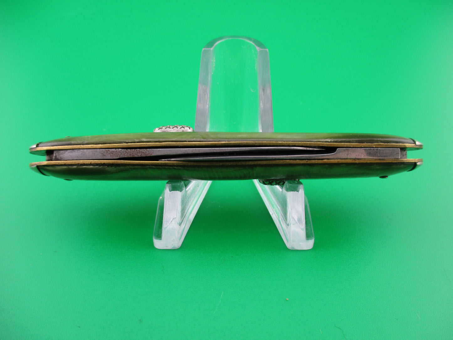 Flylock Double Smoked Pearl Tip bolstered Switchblade Book knife
