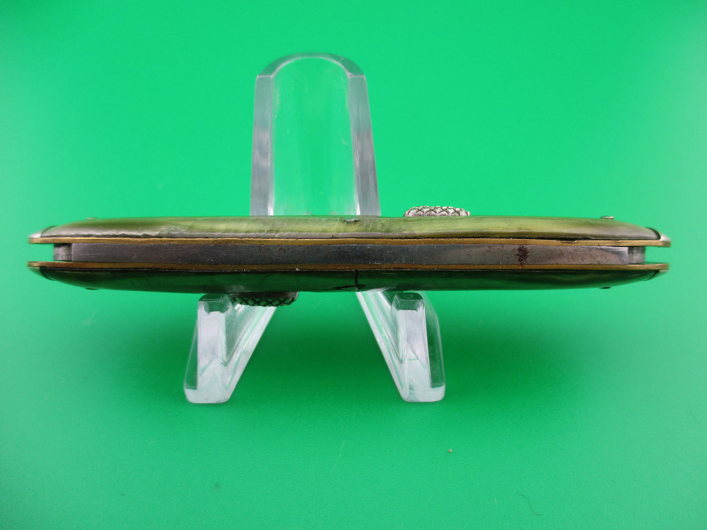Flylock Double Smoked Pearl Tip bolstered Switchblade Book knife