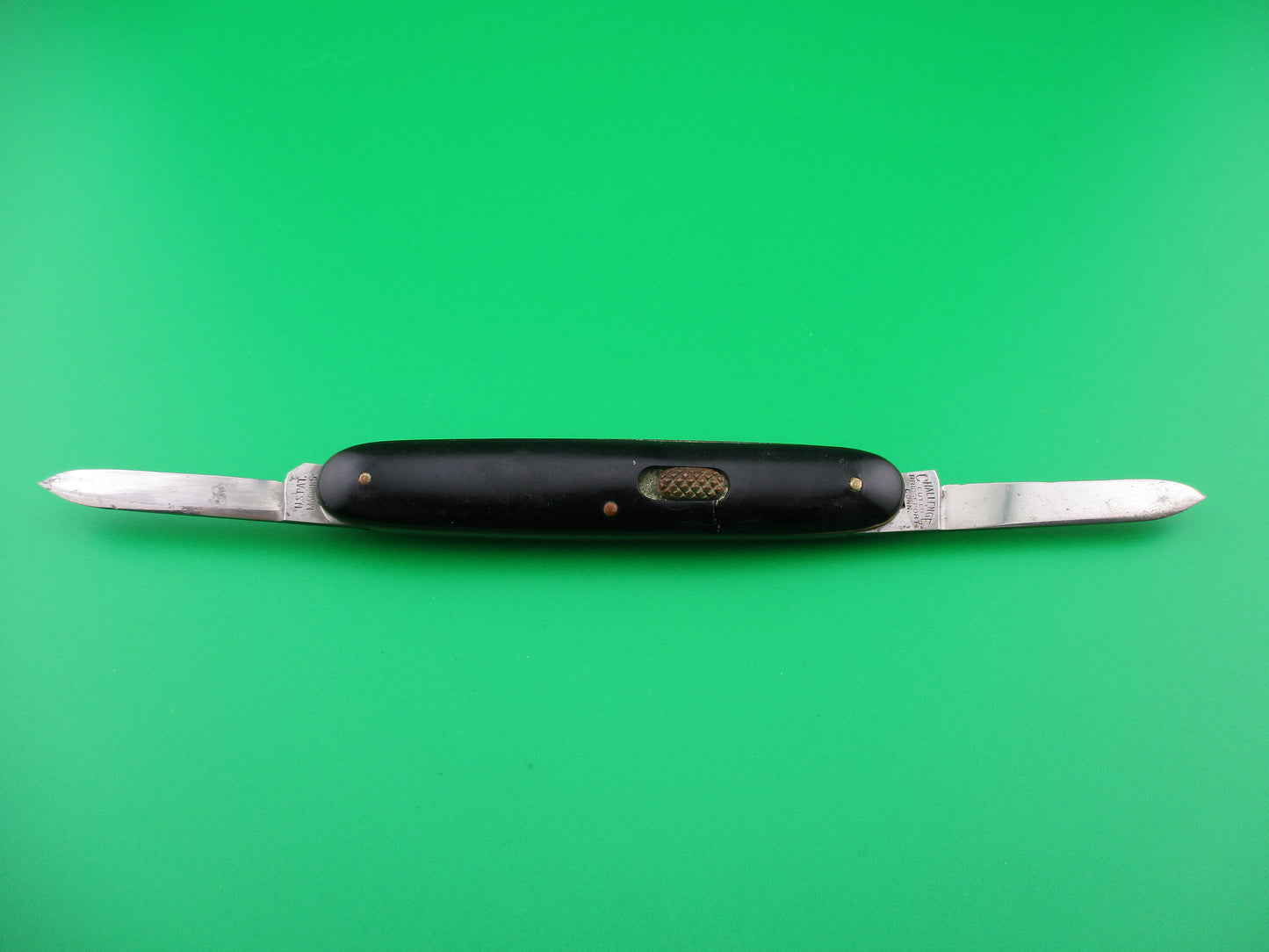 z Challenge Double Black Celluloid switchblade knife FLY LOCK arched