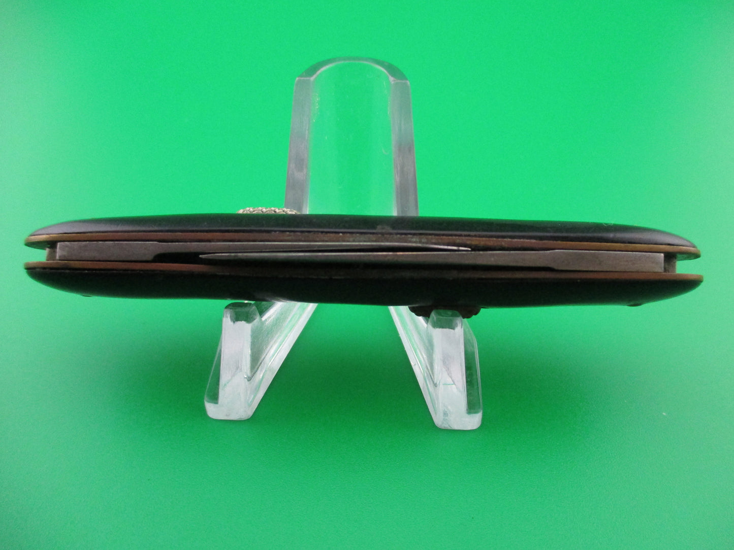 z Challenge Double Black Celluloid switchblade knife FLY LOCK arched