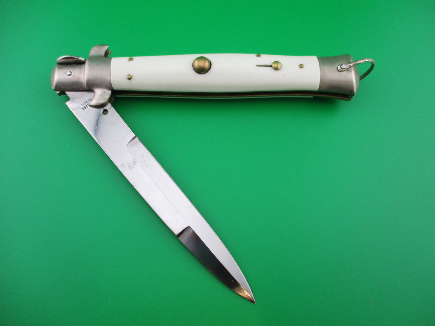 z STAINLESS STEEL 28cm Vintage Japanese White Picklock automatic knife.