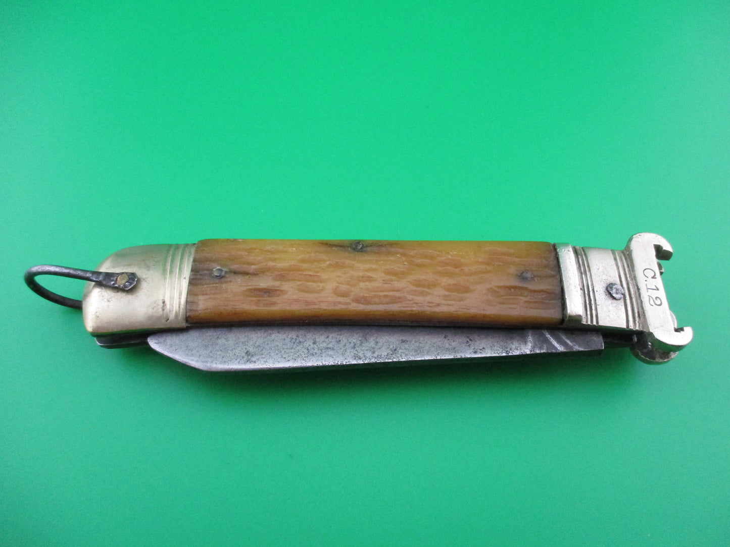 z BAZAR Vintage German Shell Puller Bone Lever switchblade knife