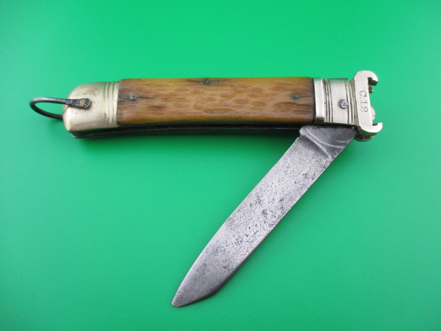 z BAZAR Vintage German Shell Puller Bone Lever switchblade knife