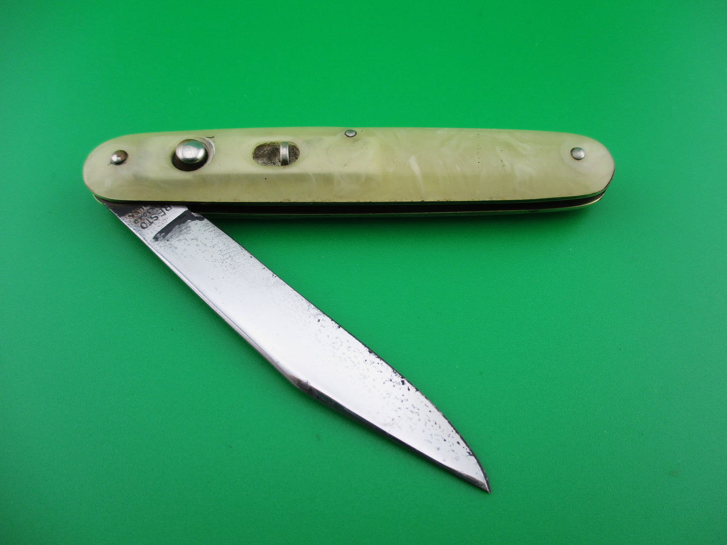 z PRESTO Cigar Jack Onyx celluloid single blade automatic knife
