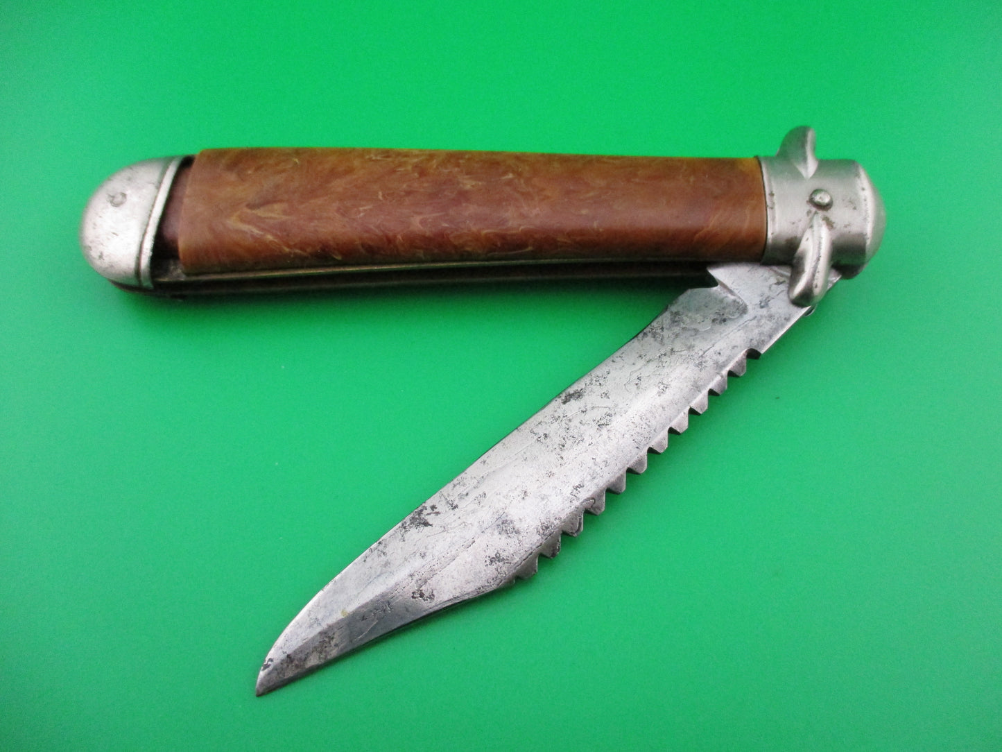 COLONIAL SHUR SNAP JUMBO JACK Rootbeer swirl switchblade knife