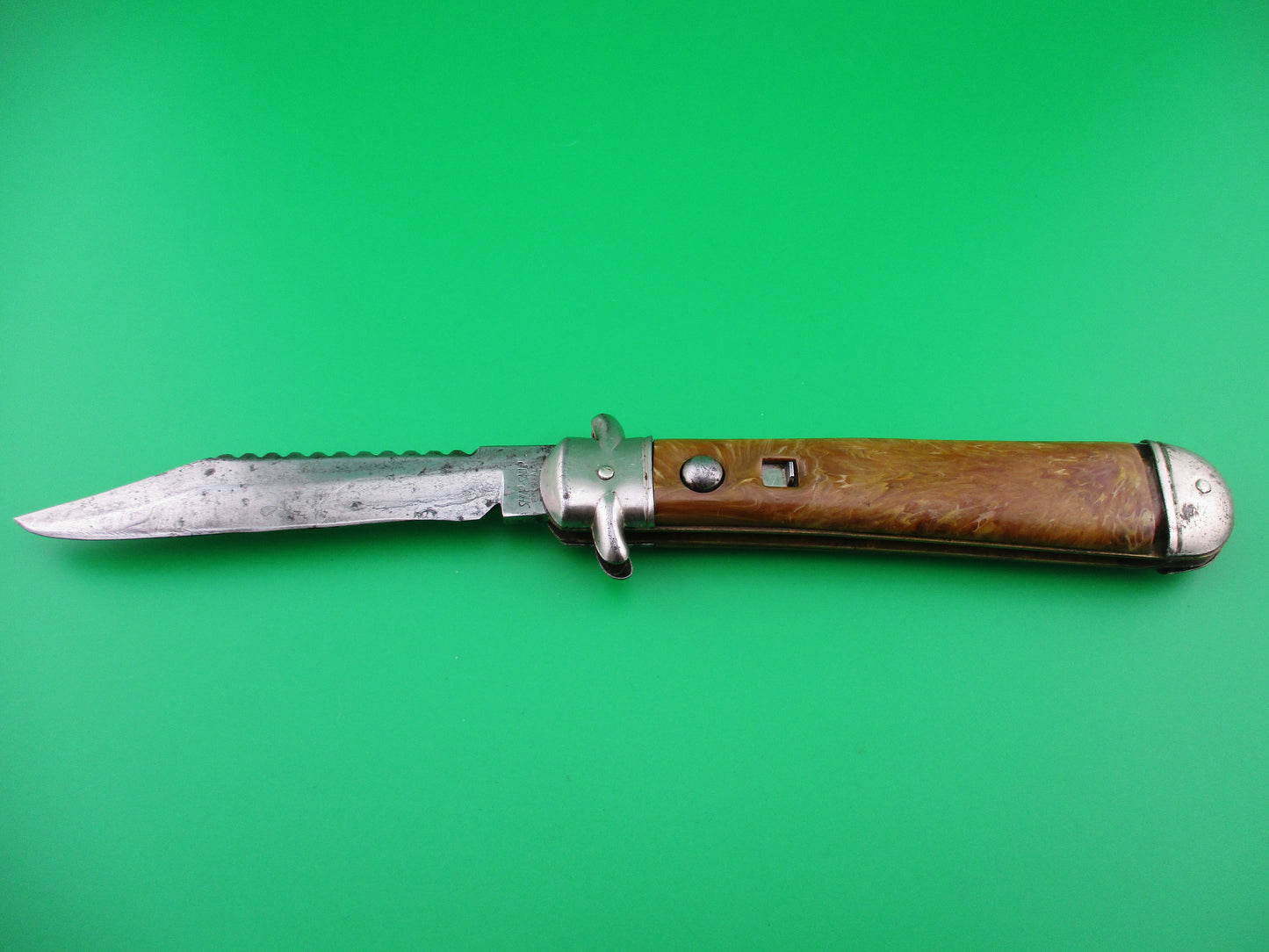 COLONIAL SHUR SNAP JUMBO JACK Rootbeer swirl switchblade knife