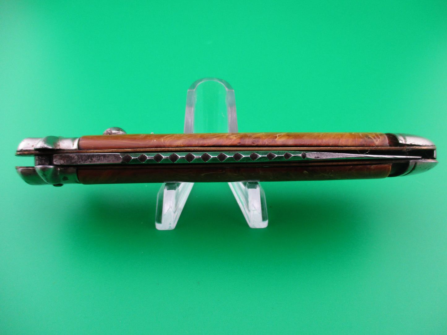 COLONIAL SHUR SNAP JUMBO JACK Rootbeer swirl switchblade knife
