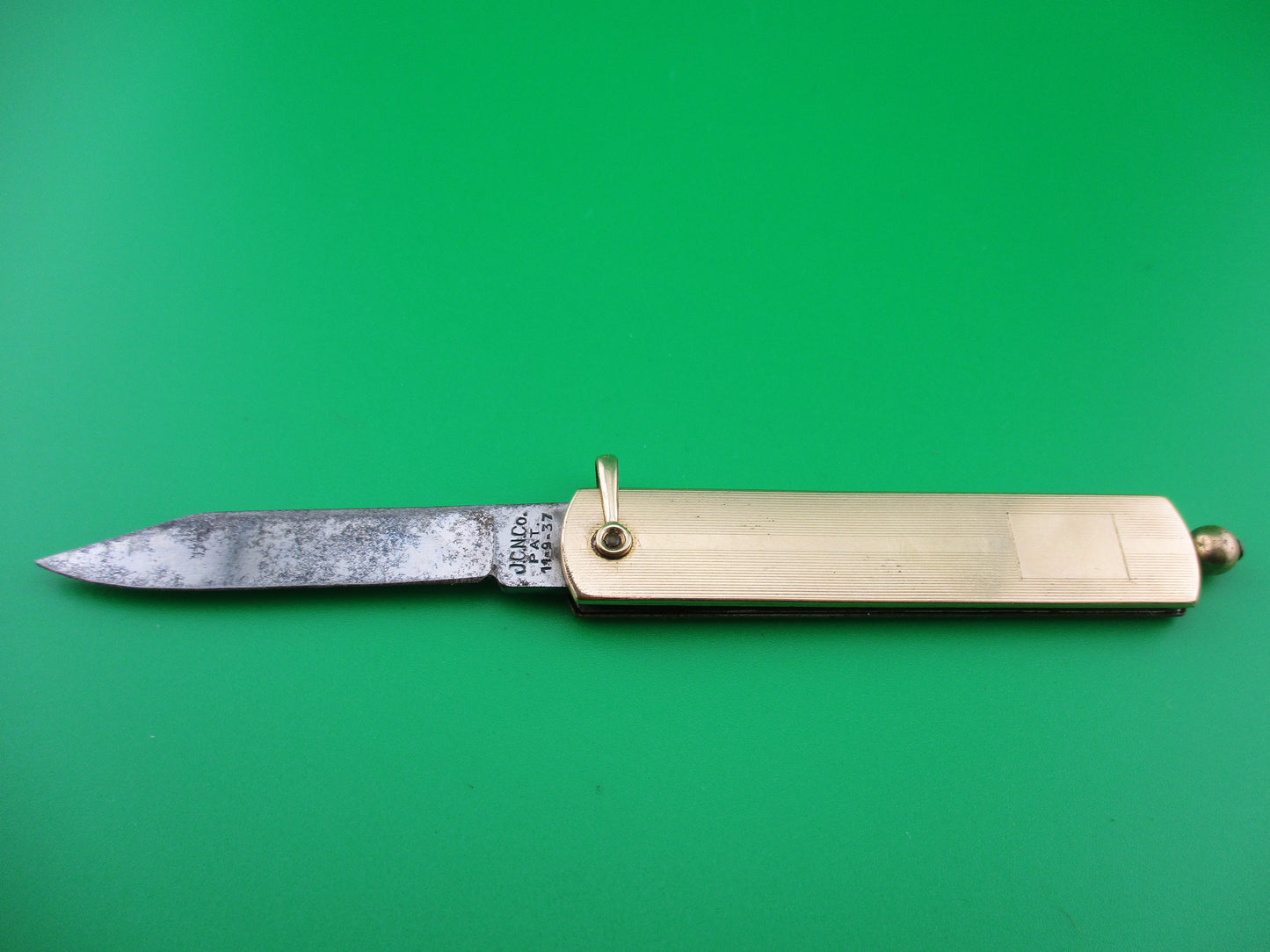 JCN Co 12 Karat Gold filled Pullball switchblade knife