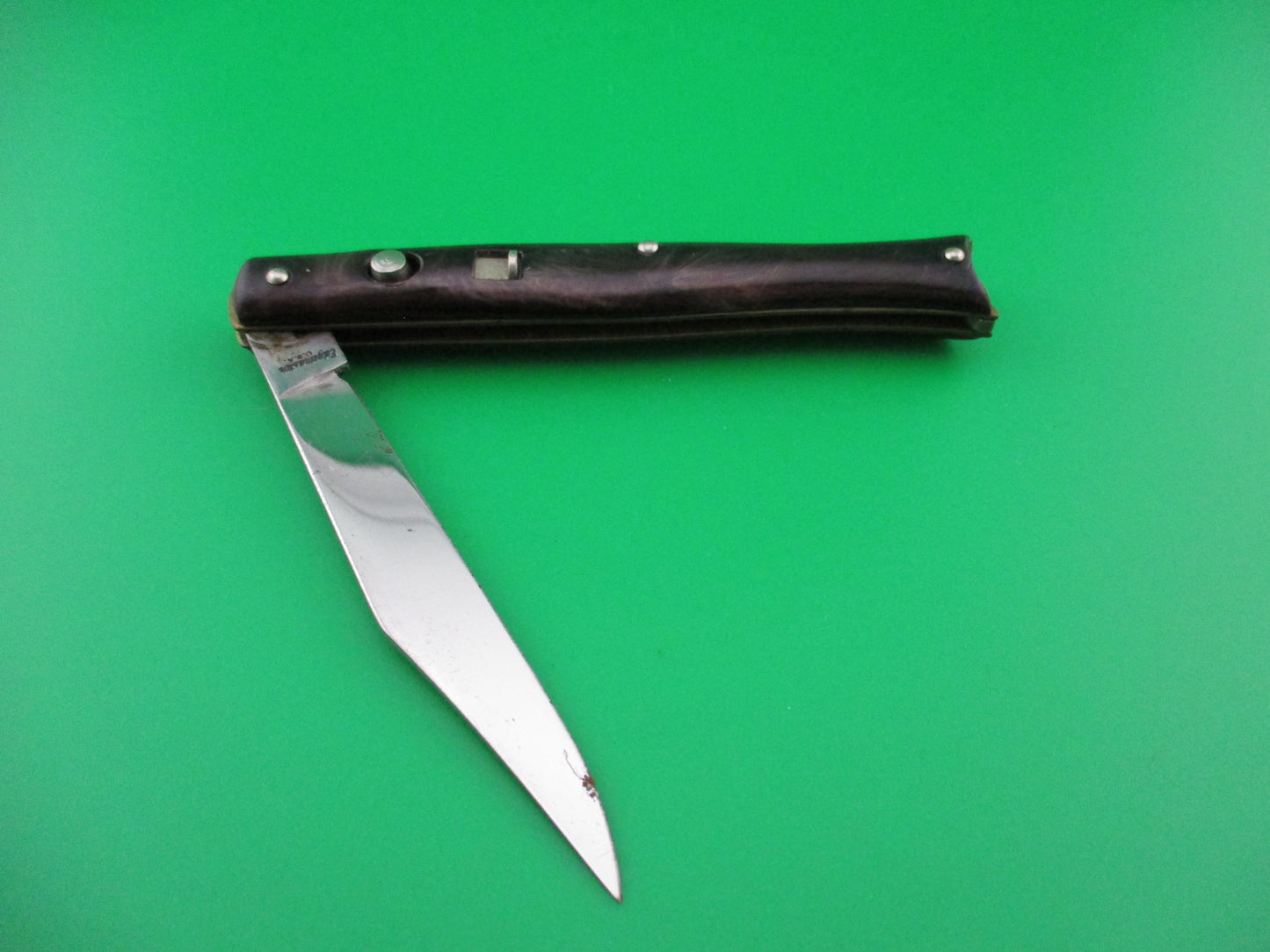 z Edgemaster Fishtail Dark Swirl 1950s switchblade knife