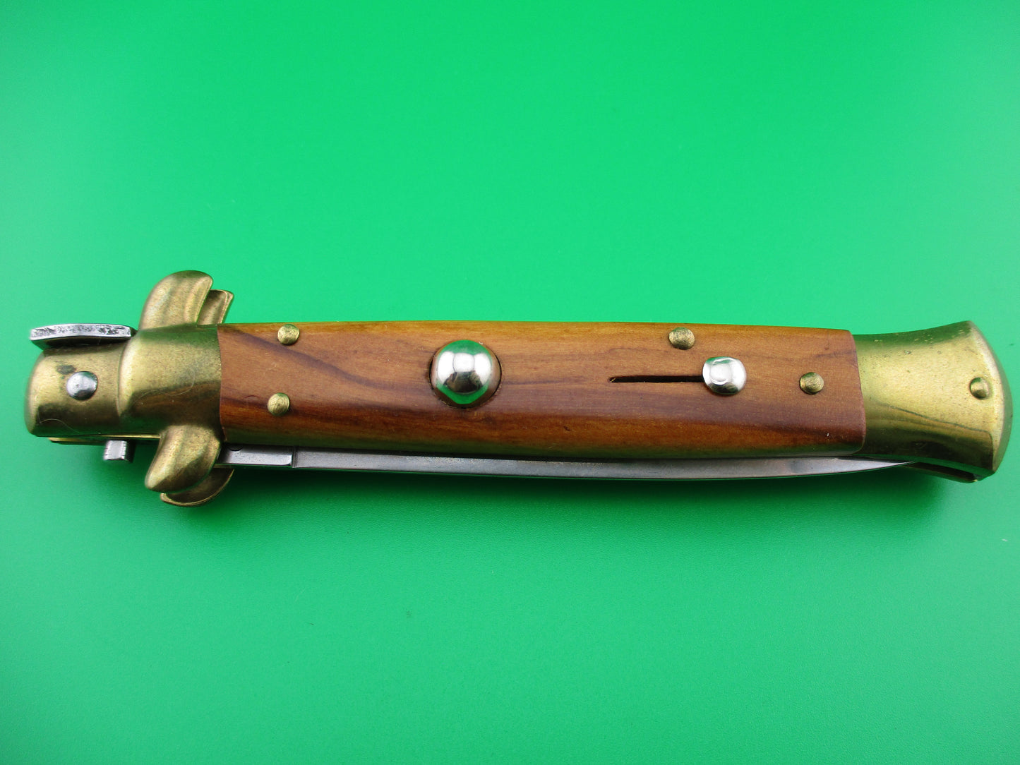 Z AB STILETTO ITALY 23cm Dagger grind Wood scales vintage switchblade knife